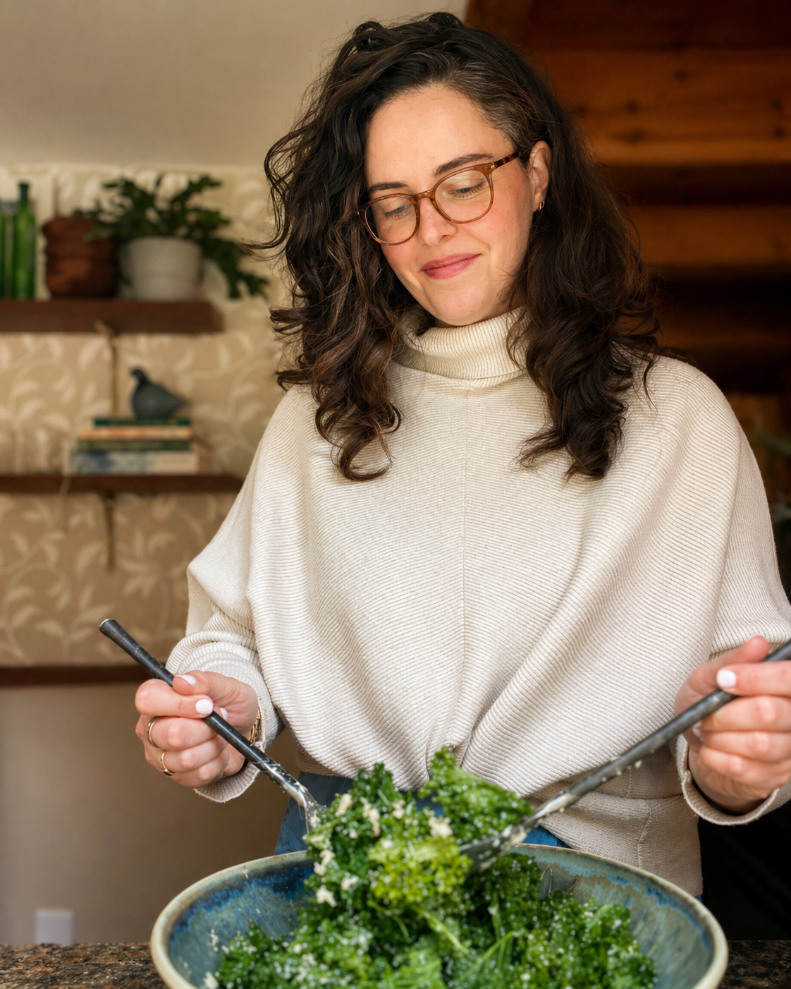 Founder of Unkit in her kitchen