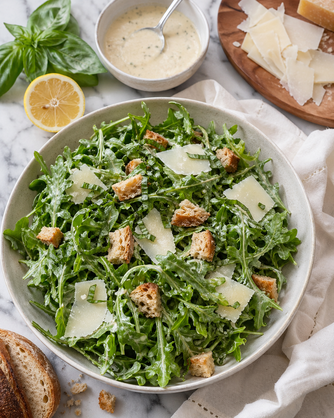 Lemony Basil Parm salad